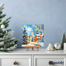 Cargar imagen en el visor de la galería, Mini Diamond Painting 25x25cm - Calle navideña nevada