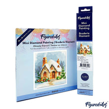 Cargar imagen en el visor de la galería, Mini Diamond Painting 25x25cm - Casa de ladrillo en invierno