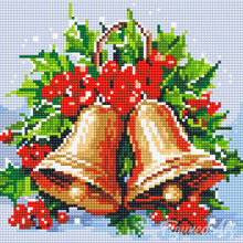 Cargar imagen en el visor de la galería, Mini Diamond Painting 25x25cm - Campanas de Navidad