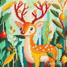 Cargar imagen en el visor de la galería, Mini Diamond Painting 25x25cm - Reno dorado