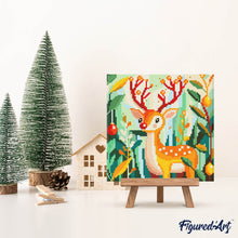 Cargar imagen en el visor de la galería, Mini Diamond Painting 25x25cm - Reno dorado