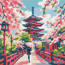 Cargar imagen en el visor de la galería, Mini Diamond Painting 25x25cm - Kioto en Flor