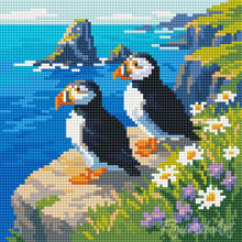 Cargar imagen en el visor de la galería, Mini Diamond Painting 25x25cm - Frailecillo en los acantilados del océano