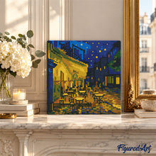 Cargar imagen en el visor de la galería, Mini Diamond Painting 25x25cm - Van Gogh - Terraza de café por la noche
