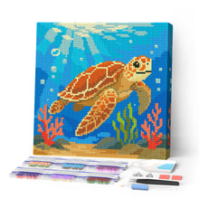 Cargar imagen en el visor de la galería, Mini Diamond Painting 25x25cm Figured'Art - Tortuga