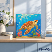 Cargar imagen en el visor de la galería, Mini Diamond Painting 25x25cm - Tortuga