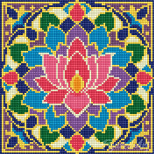 Cargar imagen en el visor de la galería, Mini Diamond Painting 25x25cm - Mandala de loto