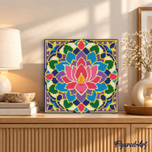 Cargar imagen en el visor de la galería, Mini Diamond Painting 25x25cm - Mandala de loto