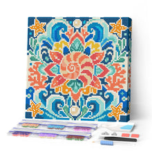 Cargar imagen en el visor de la galería, Pintar por numeros Figured'Art - Mini Diamond Painting 25x25cm - Mandala de conchas marinas