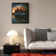 Cargar imagen en el visor de la galería, Diamond Painting - Hogwarts en llamas - Harry Potter 40x50cm con bastidor montado