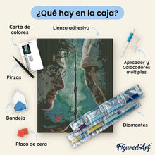 Cargar imagen en el visor de la galería, Diamond Painting - Harry Potter contra Lord Voldemort 40x50cm con bastidor montado