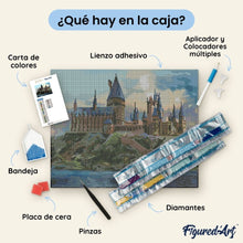 Cargar imagen en el visor de la galería, Diamond Painting - Castillo de Hogwarts - Harry Potter 40x50cm con bastidor montado