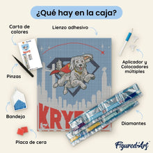 Cargar imagen en el visor de la galería, Diamond Painting - Krypto en vuelo - Superman 40x50cm con bastidor montado