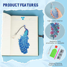 Cargar imagen en el visor de la galería, Marcapáginas Diamond Painting 6x Pavo Real