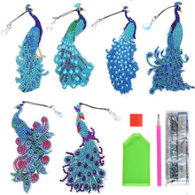 Cargar imagen en el visor de la galería, Marcapáginas Diamond Painting 6x Pavo Real