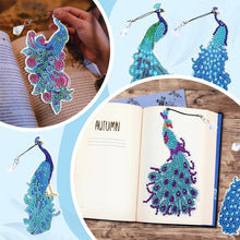 Cargar imagen en el visor de la galería, Marcapáginas Diamond Painting 6x Pavo Real