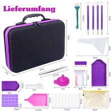 Cargar imagen en el visor de la galería, Estuche de Almacenamiento Diamond Painting en Violeta con 60 Compartimentos + Accesorios