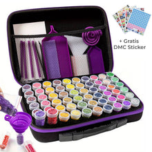 Cargar imagen en el visor de la galería, Estuche Diamond Painting Violeta con 60 Compartimentos + Accesorios