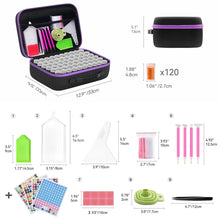 Cargar imagen en el visor de la galería, Estuche Diamond Painting Violeta con 120 Botes + Accesorios