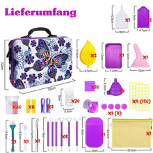 Cargar imagen en el visor de la galería, Estuche Diamond Painting Mariposa con 70 Compartimentos + Accesorios