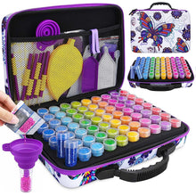 Cargar imagen en el visor de la galería, Estuche Diamond Painting Mariposas con 70 Compartimentos + Accesorios