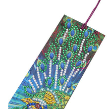 Cargar imagen en el visor de la galería, Marcadores de libros Diamond Painting Diseño Pavo Real