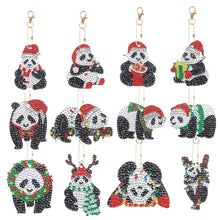 Cargar imagen en el visor de la galería, Llavero Diamond Painting Pandas 12 Piezas