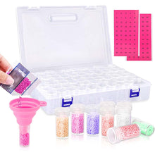 Cargar imagen en el visor de la galería, Caja de almacenamiento XXL Diamond Painting con 80 botes redondos