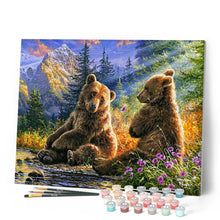 Cargar imagen en el visor de la galería, Pintar Por Números - Pareja de Osos - Figuredart - Avanzado Paisajes Animales Osos Montañas Novedades