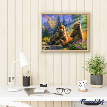 Cargar imagen en el visor de la galería, Pintar Por Números - Pareja de Osos - Figuredart - Avanzado Paisajes Animales Osos Montañas Novedades