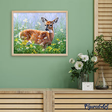 Cargar imagen en el visor de la galería, Pintar Por Números - Ciervo en la pradera - Figuredart - Intermedio Animales Renos Novedades