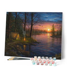 Cargar imagen en el visor de la galería, Pintar Por Números - Camping en el borde del lago - Figuredart - Avanzado Paisajes Novedades