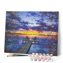 Cargar imagen en el visor de la galería, Pintar Por Números - Pontón al atardecer - Figuredart - Avanzado Paisajes Novedades