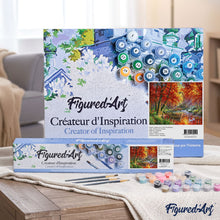 Cargar imagen en el visor de la galería, Pintar Por Números - Río de otoño y barco - Figuredart - Avanzado Paisajes Bosque Novedades