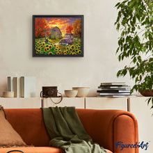 Cargar imagen en el visor de la galería, Pintar Por Números - Girasoles delante del granero - Figuredart - Avanzado Paisajes Flores Novedades