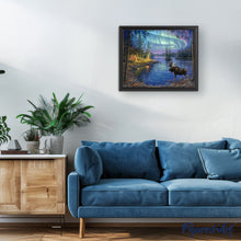 Cargar imagen en el visor de la galería, Pintar Por Números - Elan y Aurore Boreal - Figuredart - Intermedio Paisajes Animales Renos Novedades