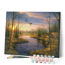 Cargar imagen en el visor de la galería, Pintar Por Números - Casa de campo al atardecer - Figuredart - Intermedio Paisajes Novedades