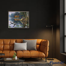 Cargar imagen en el visor de la galería, Pintar Por Números - Chalet en el lago - Figuredart - Intermedio Animales Pájaros Patos Novedades