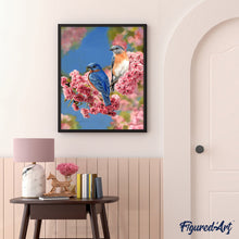 Cargar imagen en el visor de la galería, Pintar Por Números - Pareja de pájaros azul - Figuredart - Fácil Animales Pájaros Novedades