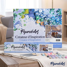 Cargar imagen en el visor de la galería, Pintar por números Caballos al final del invierno Figured'Art Intermedio Novedades Animales Caballos Paisajes