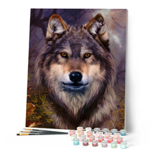 Cargar imagen en el visor de la galería, Pintar por números Cabeza de lobo Figured'Art Intermedio Novedades Animales Lobos