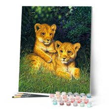 Cargar imagen en el visor de la galería, Pintar por números Cachorros Figured'Art Avanzado Novedades Animales Leones
