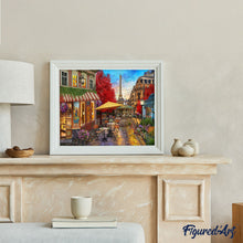 Cargar imagen en el visor de la galería, Pintar por números Terraza en París Figured'Art Intermedio Novedades Ciudades Paisajes