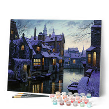Cargar imagen en el visor de la galería, Pintar por números Canales en Crepuscule Figured'Art Intermedio Novedades Ciudades Paisajes