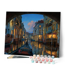 Cargar imagen en el visor de la galería, Pintar por números Visita del canal de Venecia Figured'Art Intermedio Novedades Ciudades Paisajes Barcos