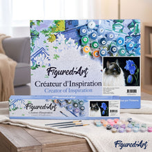 Cargar imagen en el visor de la galería, Pintar por números Cara floral Figured'Art Fácil Novedades Animales Gatos Flores