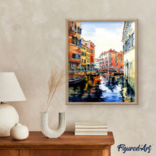 Cargar imagen en el visor de la galería, Pintar por números Acuarela de Venecia Figured'Art Intermedio Novedades Ciudades Paisajes