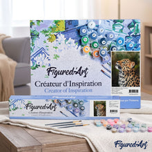 Cargar imagen en el visor de la galería, Pintar por números Leopardo curioso Figured'Art Intermedio Novedades Animales Leopardos