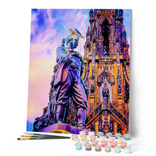 Cargar imagen en el visor de la galería, Pintar por números Estatua de Edimburgo Figured'Art Intermedio Novedades Ciudades Paisajes