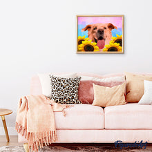 Cargar imagen en el visor de la galería, Pintar por números Perro de arte polígono Figured'Art Fácil Novedades Animales Perros Flores
